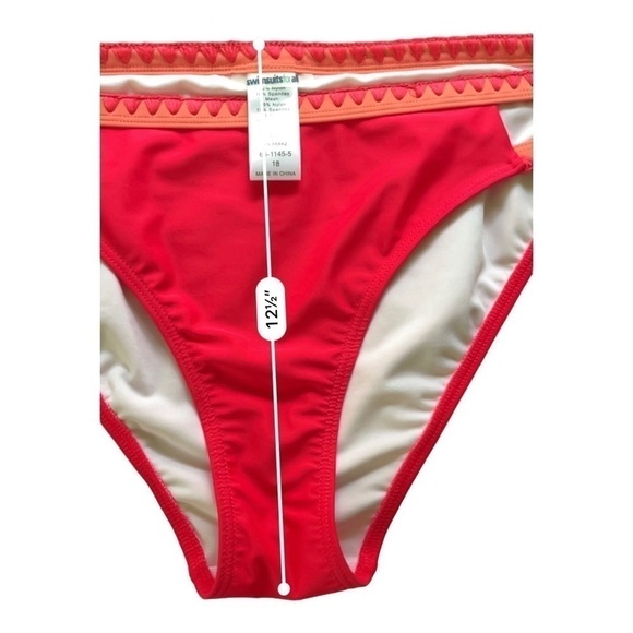 Swimsuits For All red dual crochet straps classic scrunch bikini bottom Women 18 - Picture 9 of 11